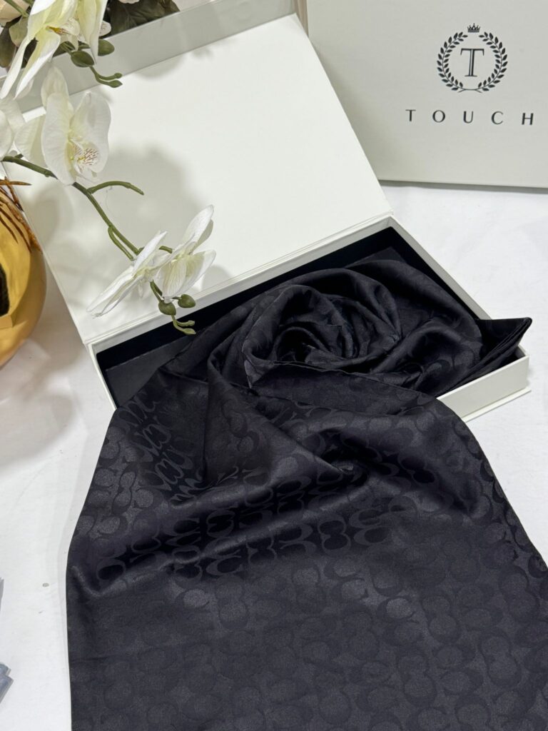 Coach İthal Pamuk Jakar İpek Şal 23141 - Siyah