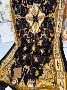 Touch İthal İberya Işığı Pamuk İpek Şal 63455 - Siyah-Camel