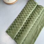 Qoza Desen İpeksi Jakar Şal -  Su Yeşili