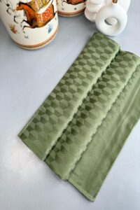 Qoza Desen İpeksi Jakar Şal -  Su Yeşili