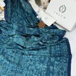 Touch İthal Etnik Desen Pamuk İpek Şal 63457 - Turkuaz