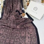 Touch İthal Etnik Desen Pamuk İpek Şal 63457 - Eflatun