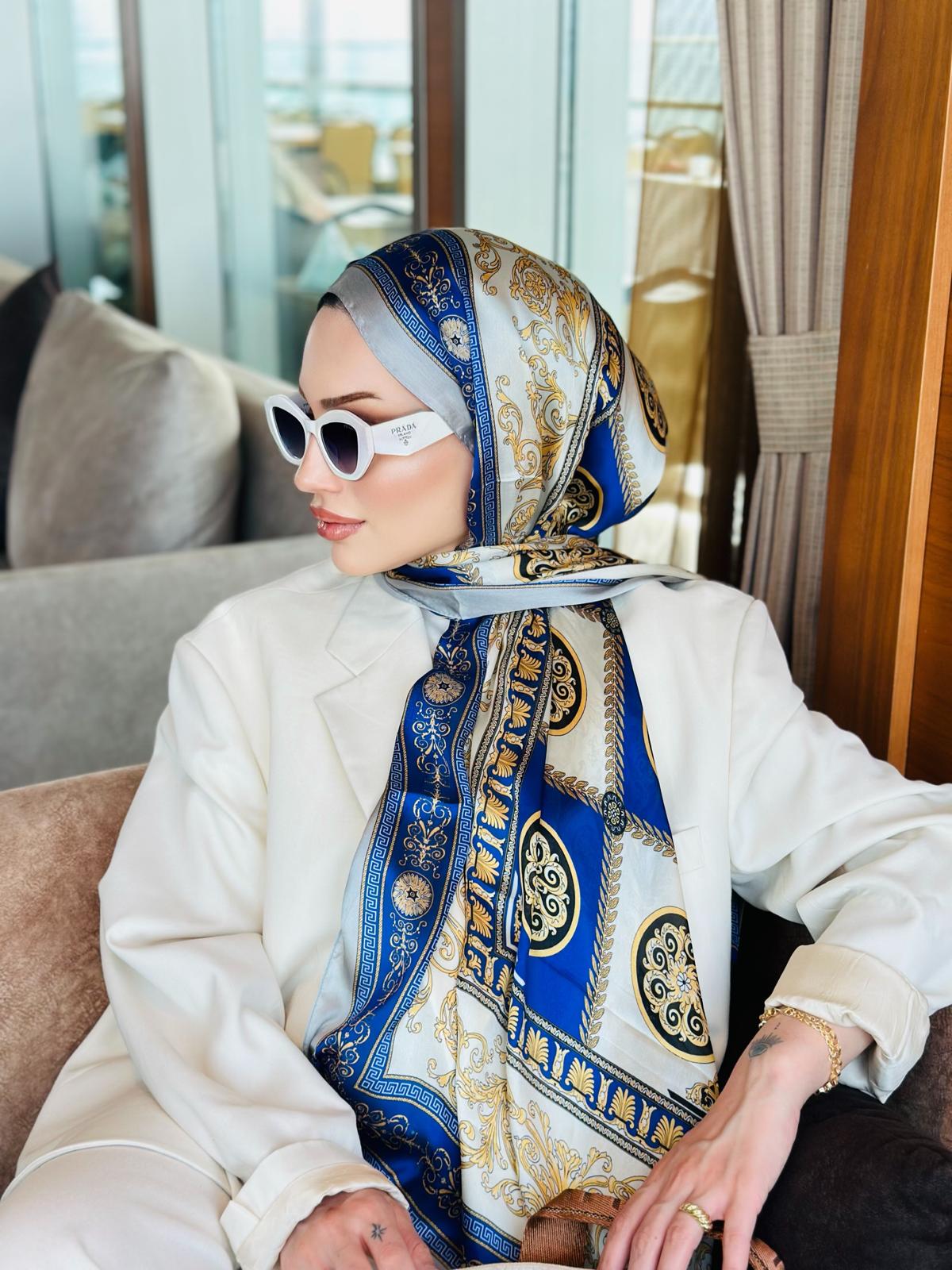 VERSACE İTHAL VUAL %100 İPEK ŞAL -78963 saks/altın - Görsel 4