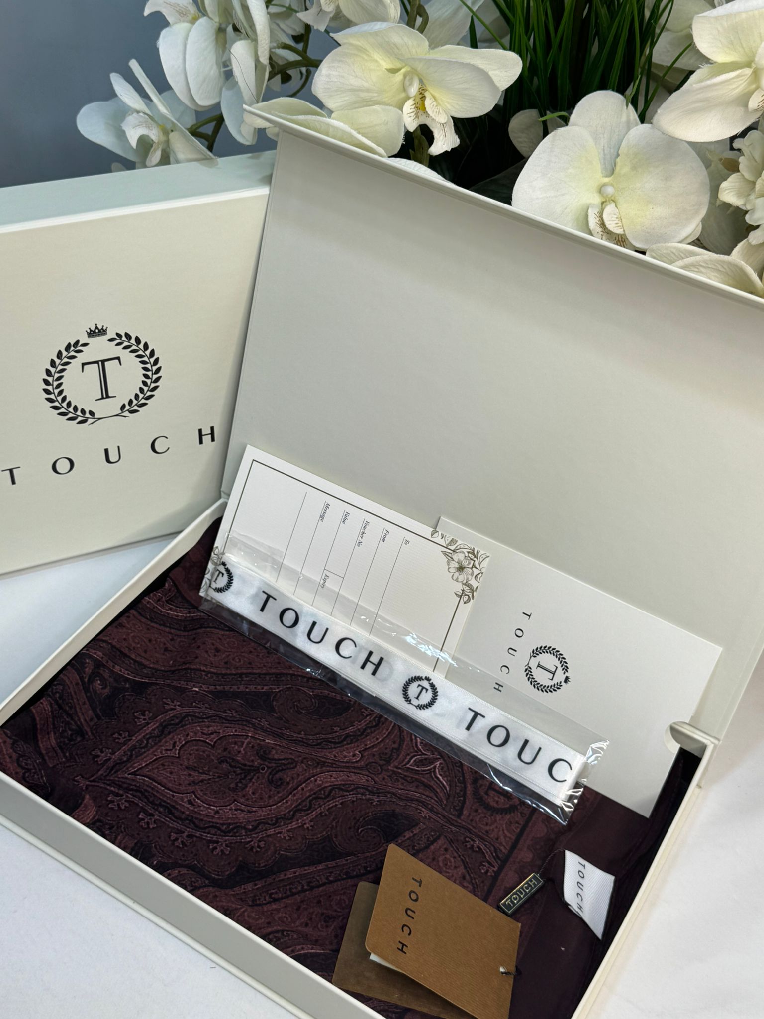 Touch İthal Pamuk İpek Şal 63454 - Bordo - Görsel 2