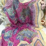 Cihan LV-desenli ithal vual ipek-19410-Eflatun