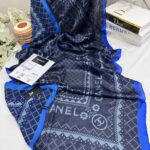Chanel Çift Taraflı İthal Vual İpel Şal 85651 - Saks-Siyah