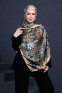 İthal Çifttaraflı vual ipek  23561 - altın/koyu kahve