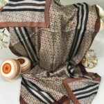 Burberry Çift Taraflı Vual İpek Şal -kahve