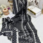 Chanel Çift Taraflı İthal Vual İpel Şal 85651 - Siyah