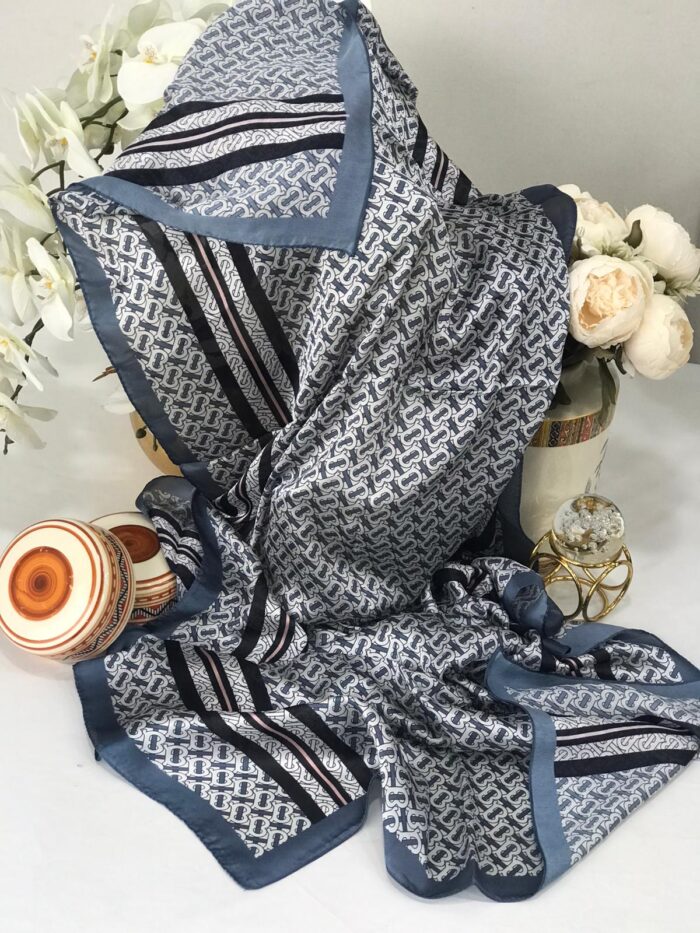 Burberry Çift Taraflı Vual İpek Şal -antrasit