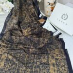 Touch İthal Etnik Desen Pamuk İpek Şal 63457 - Gold Siyah