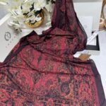 Touch İthal Etnik Desen Pamuk İpek Şal 63456 - Bordo