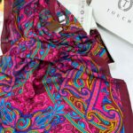 Touch İthal Etnik Desen Pamuk İpek Şal 63458 - Fuşya