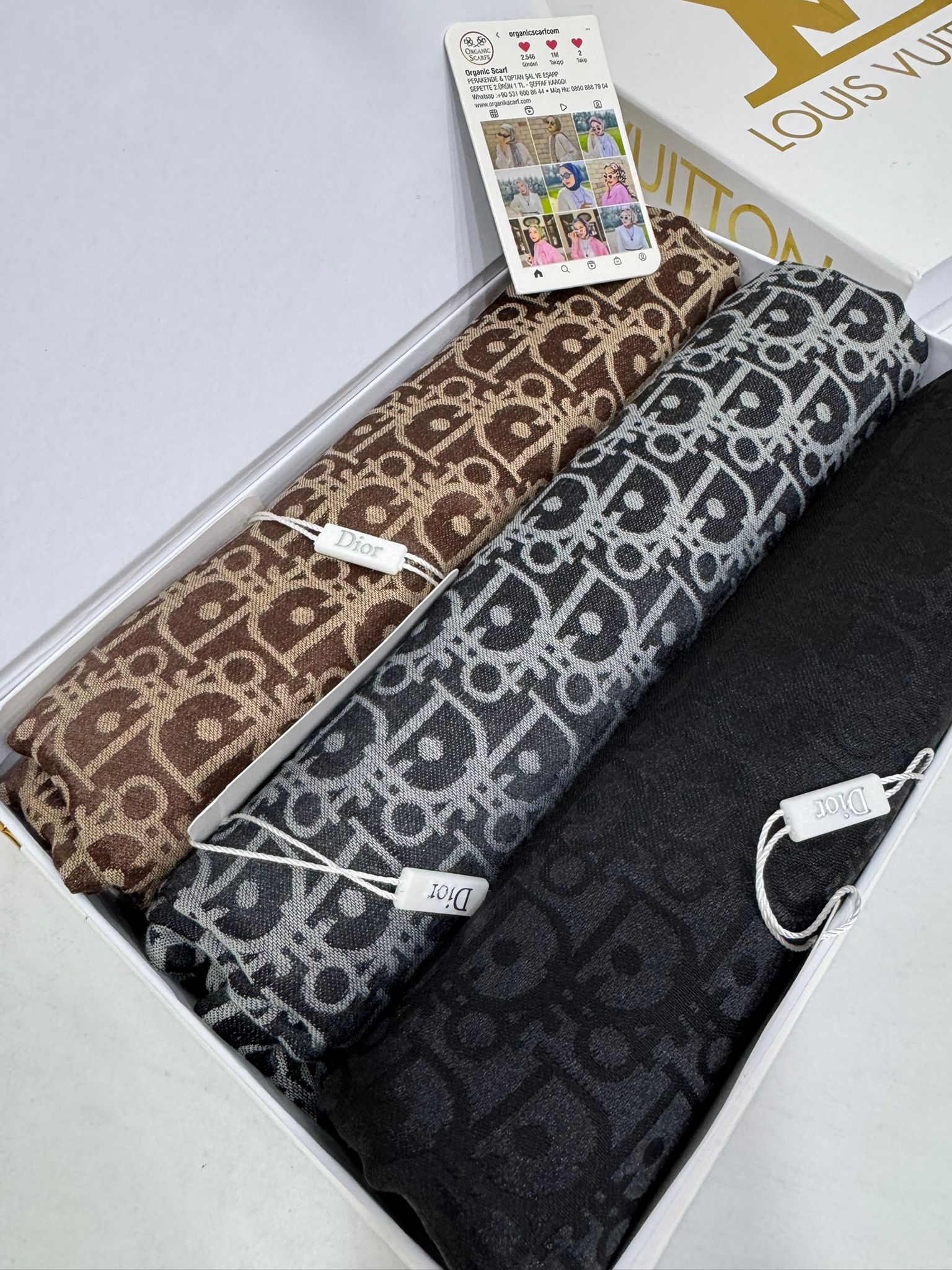 En Çok Satan 3'li Set Dior Desen Pamuk Yün İpek Şal