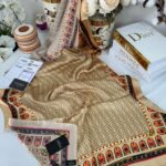 Fendi Çift Taraflı Vual İpek Şal 11143 - Camel