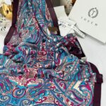 Touch İthal Etnik Desen Pamuk İpek Şal 63458 - Bordo