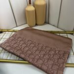 Dior Desen Pamuk İpeksi Jakar Şal 88731 - Açık Kahve