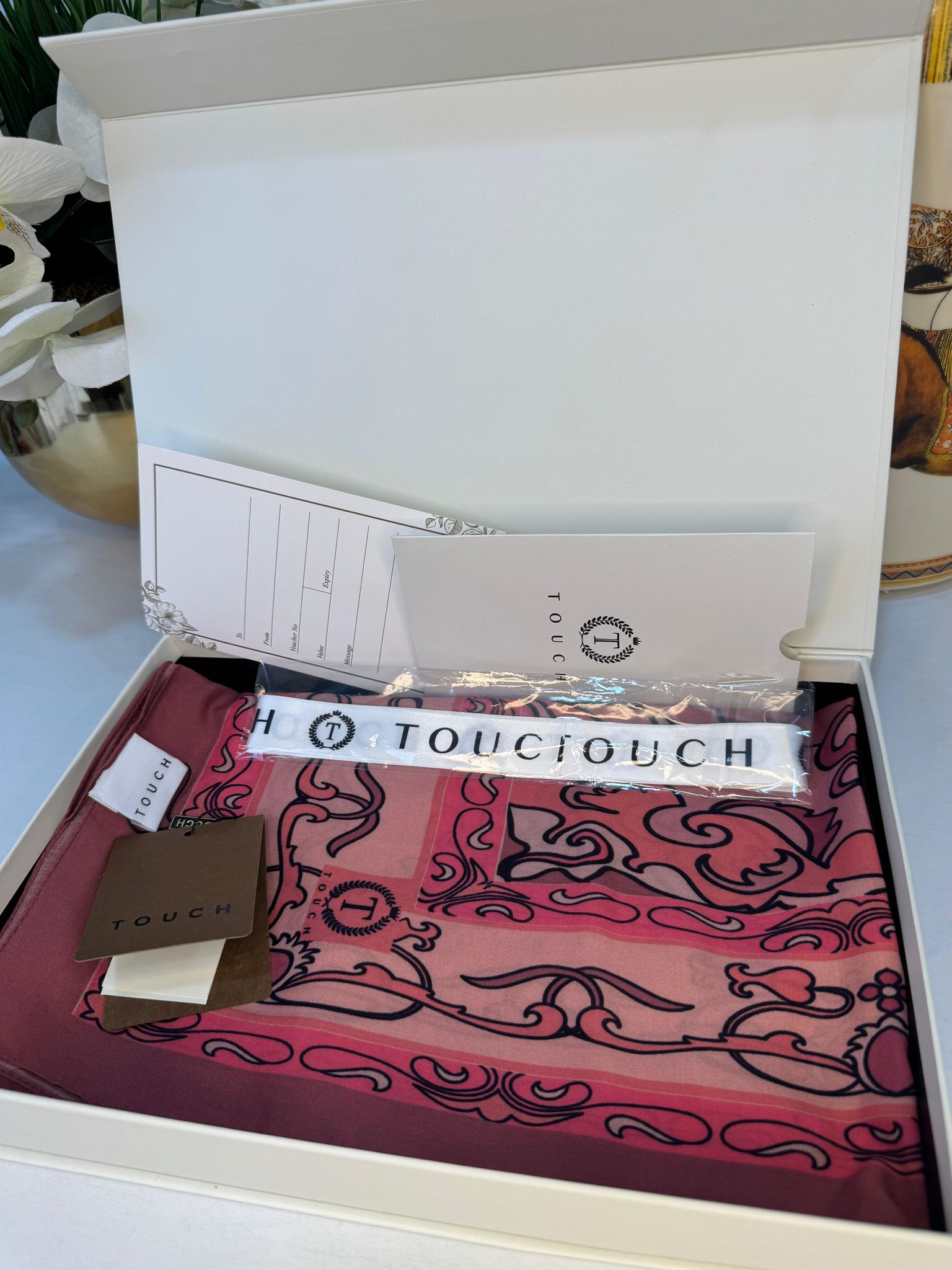 Touch İthal İberya Işığı Pamuk İpek Şal 63455 - Gül Kurusu - Görsel 3