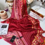 Fendi Çift Taraflı Vual İpek Şal 11143 - Bordo