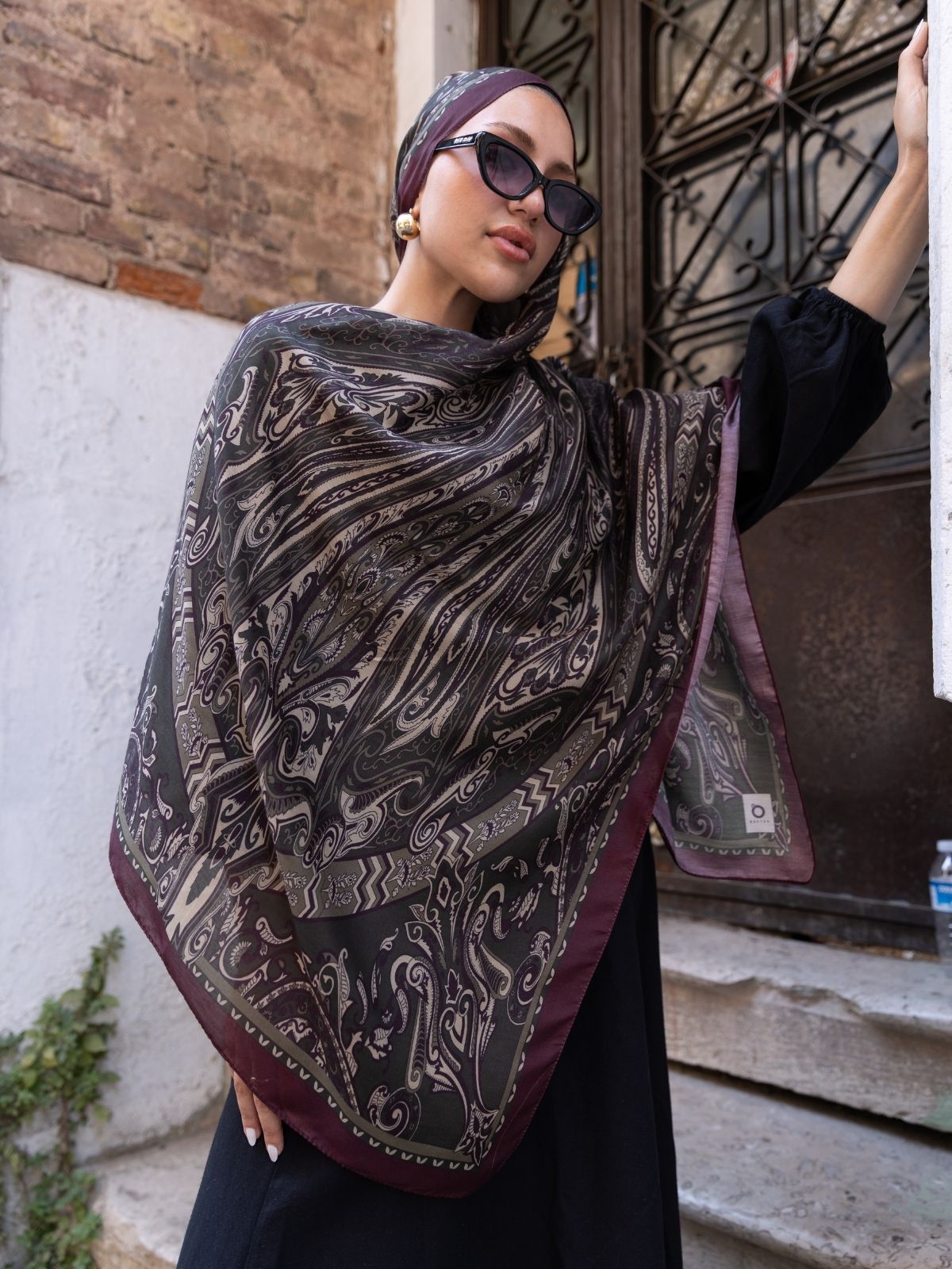 Etro Pamuk İpek Şal 52340 - Kahve