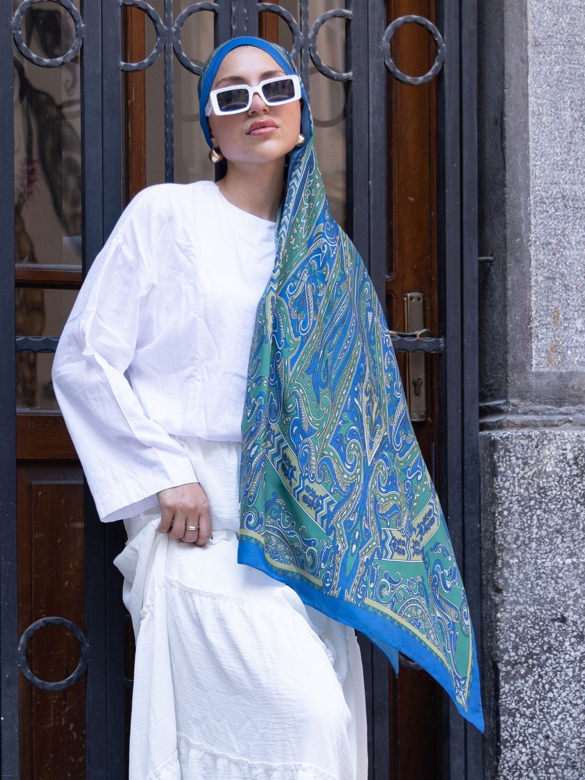 Etro Pamuk İpek Şal 52340 - İndigo