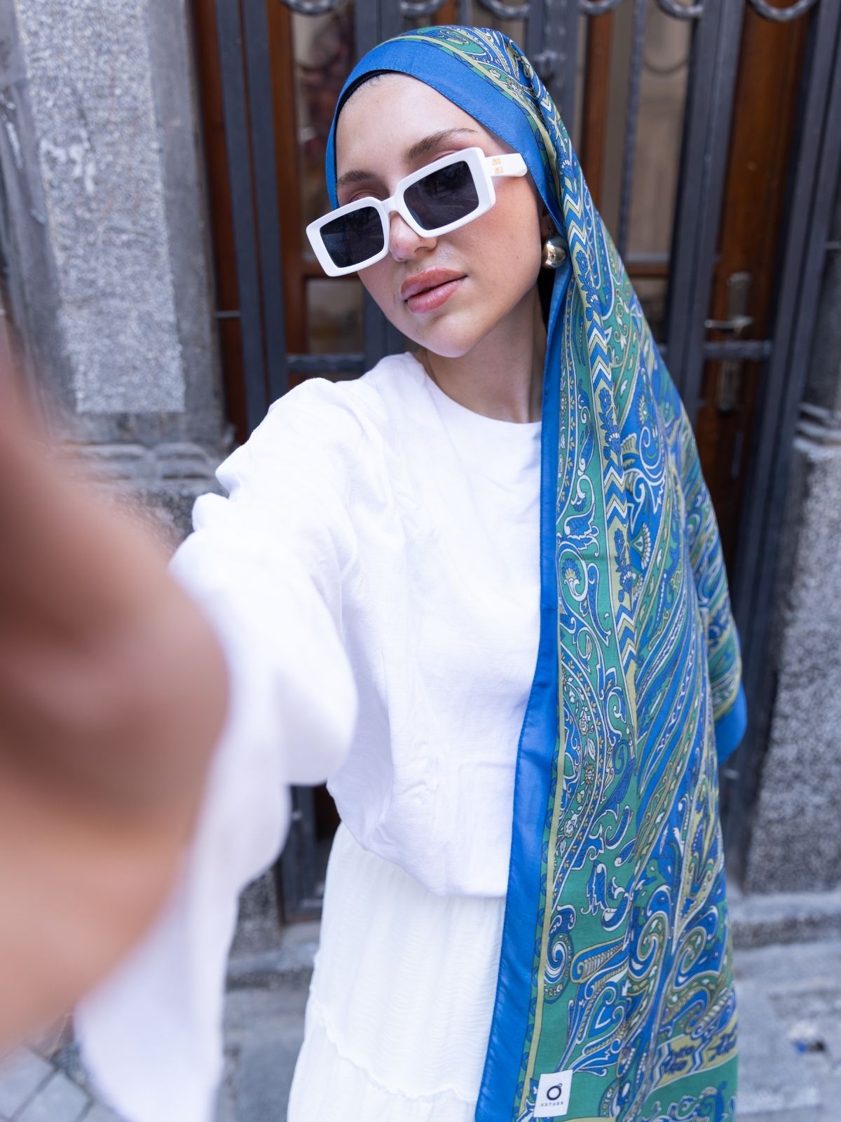 Etro Pamuk İpek Şal 52340 - İndigo - Görsel 2