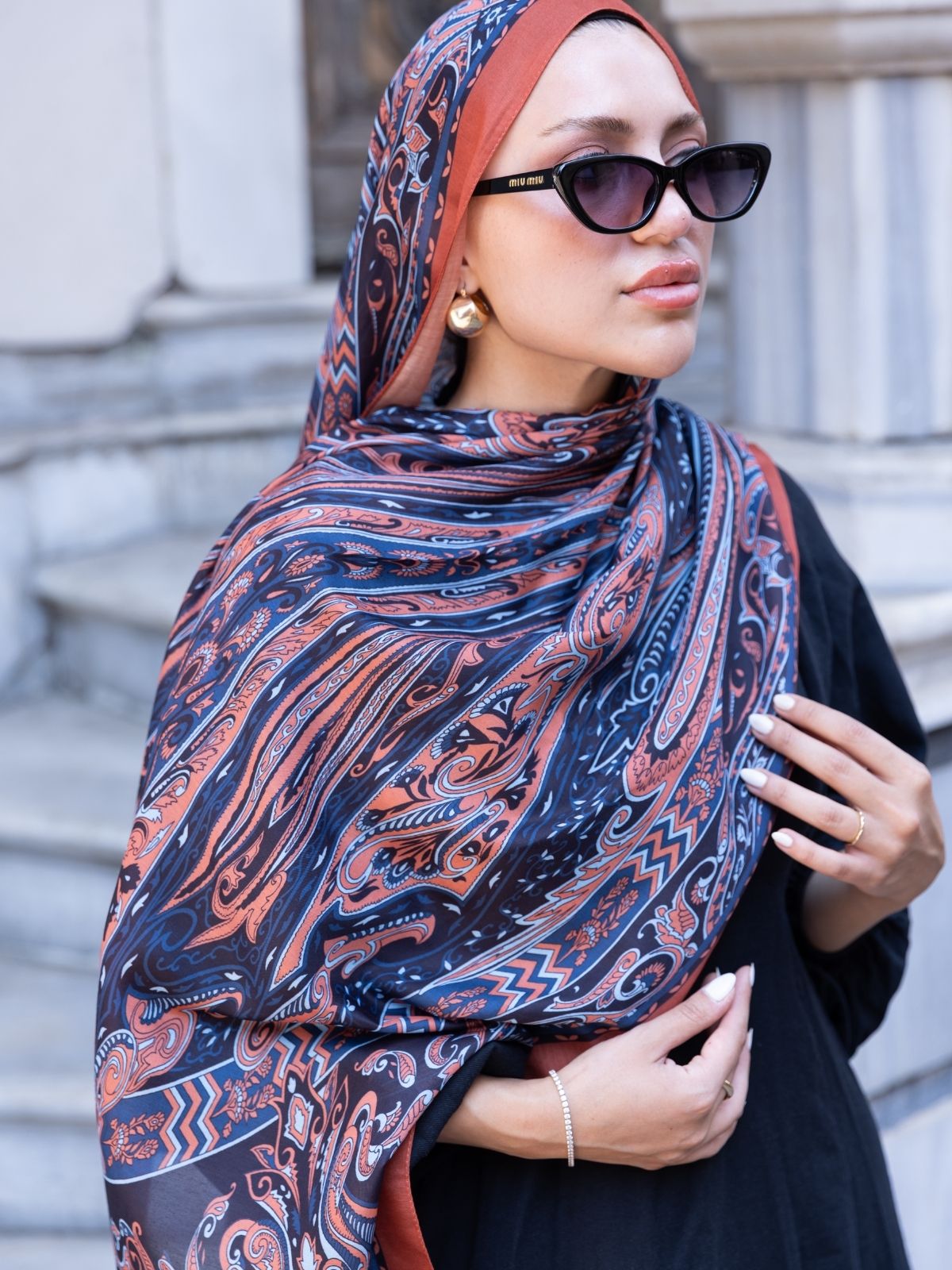 Etro Pamuk İpek Şal 52340 - Turuncu - Görsel 3