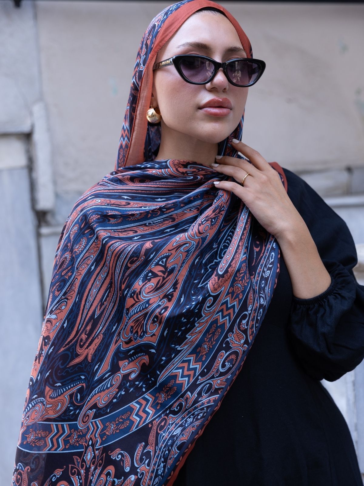 Etro Pamuk İpek Şal 52340 - Turuncu - Görsel 4