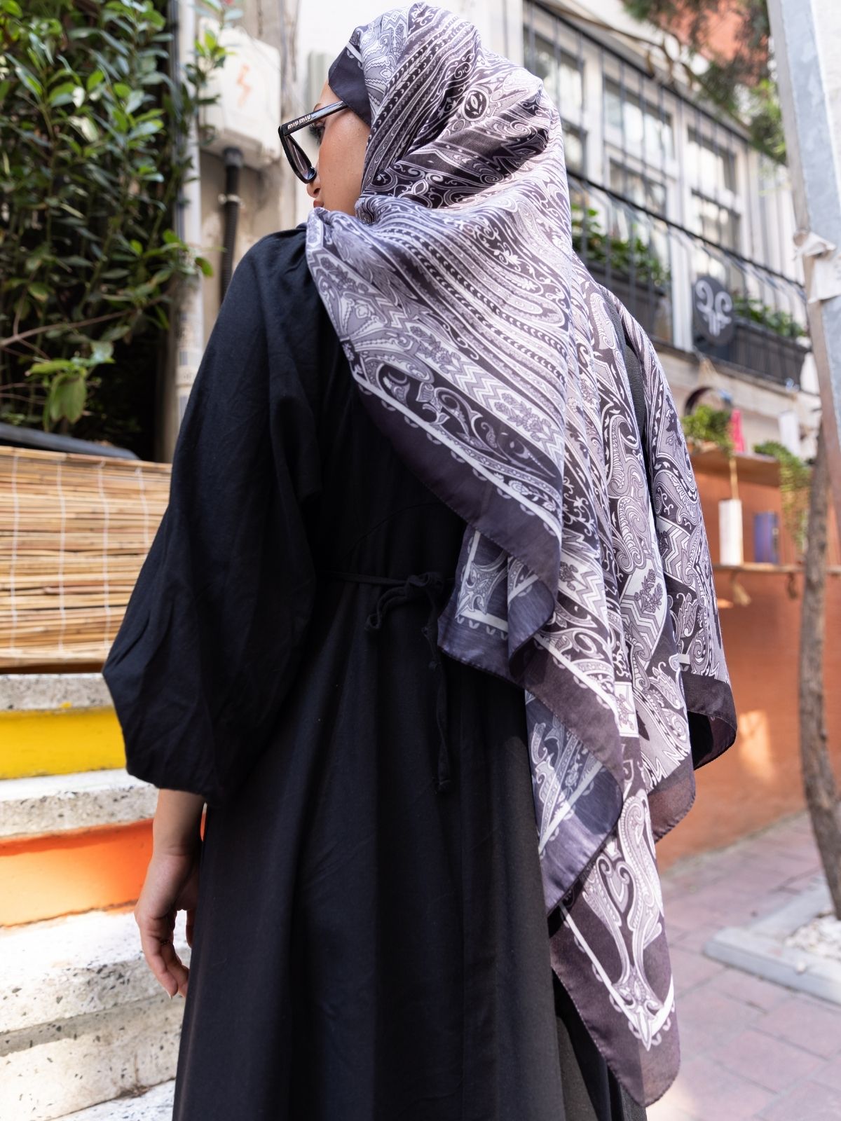 Etro Pamuk İpek Şal 52340 - Siyah - Görsel 3