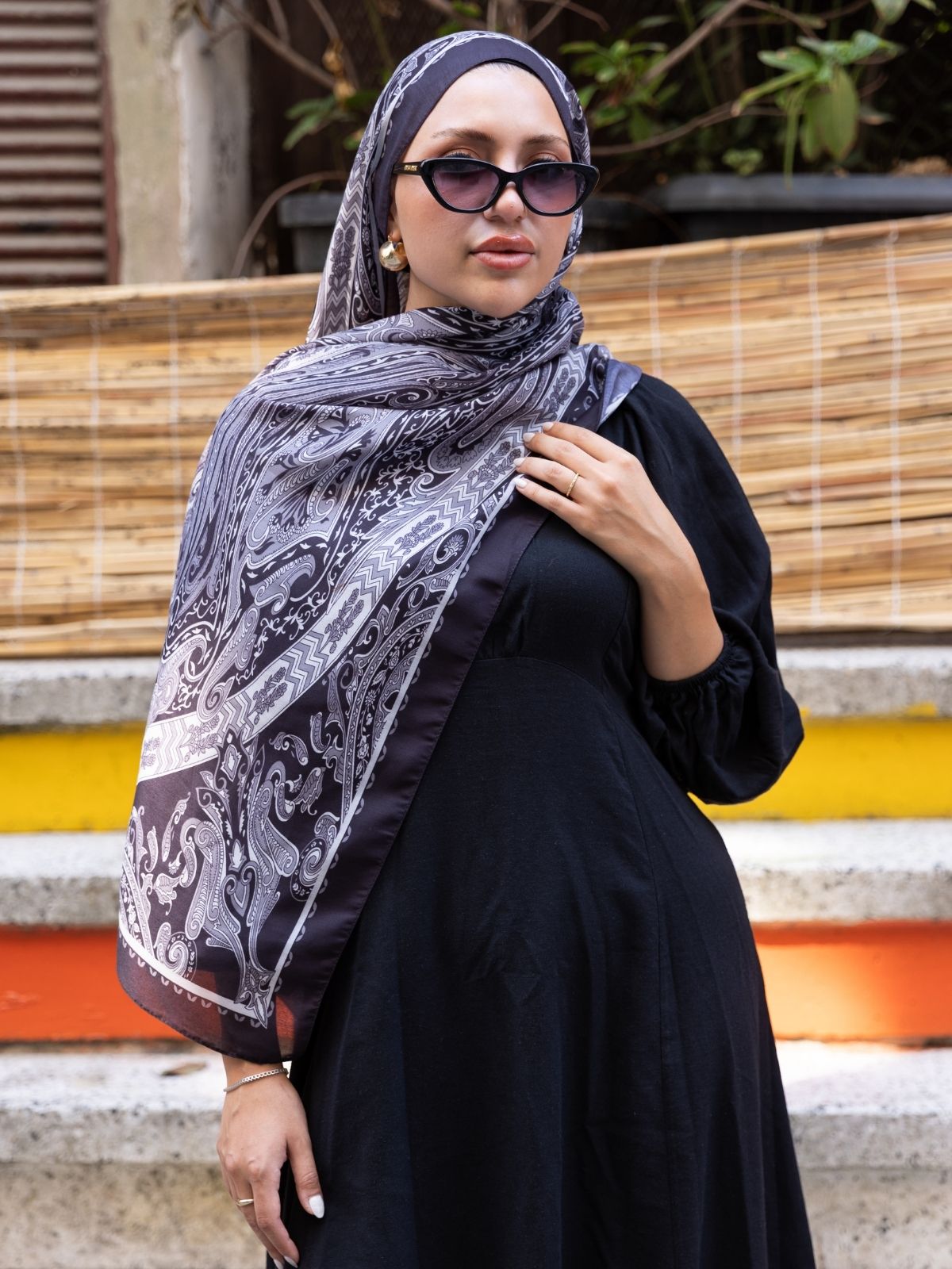 Etro Pamuk İpek Şal 52340 - Siyah - Görsel 4