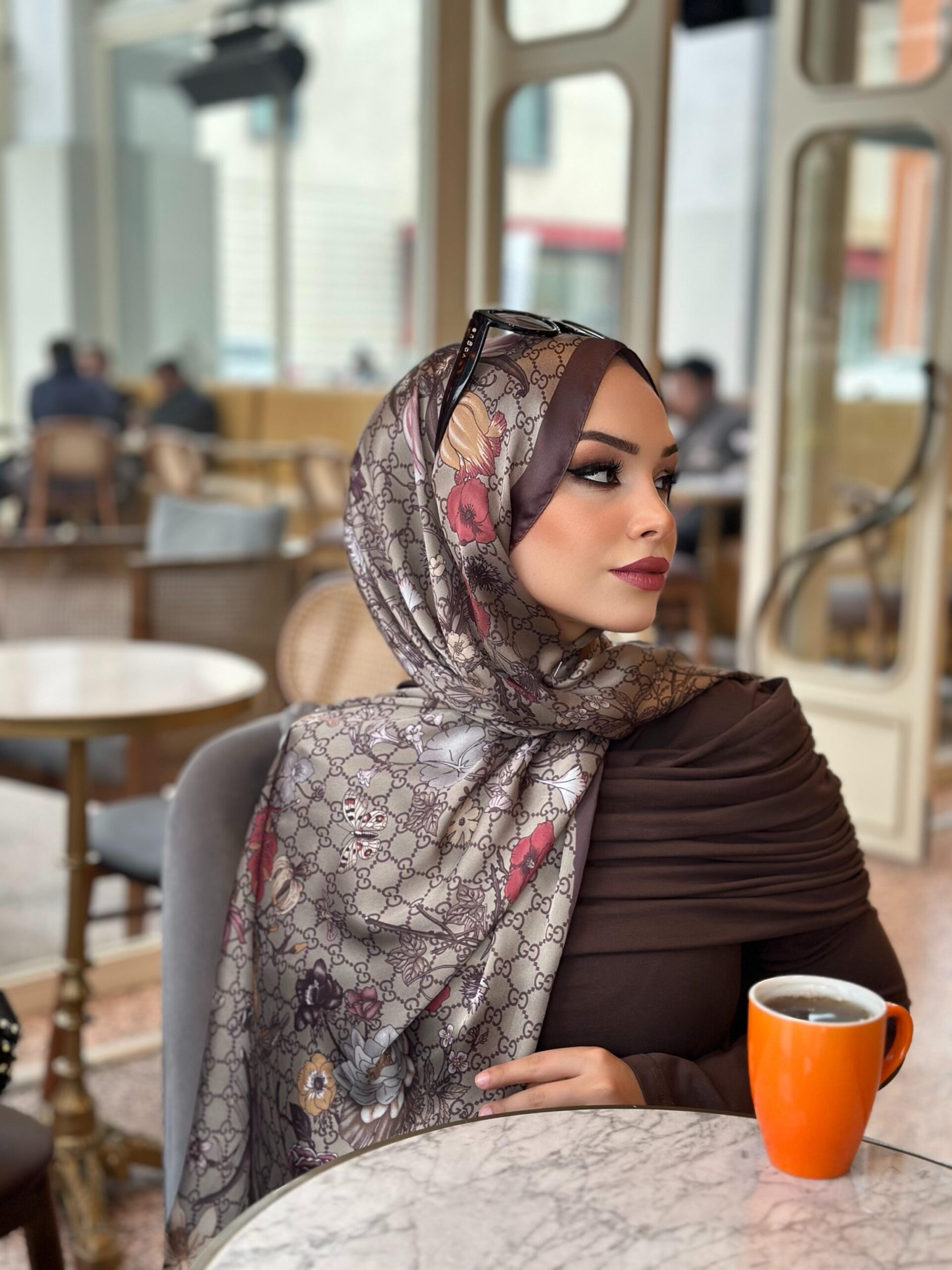 İthal Çifttaraflı vual ipek 23561 - kahve/koyu vizon - Görsel 2