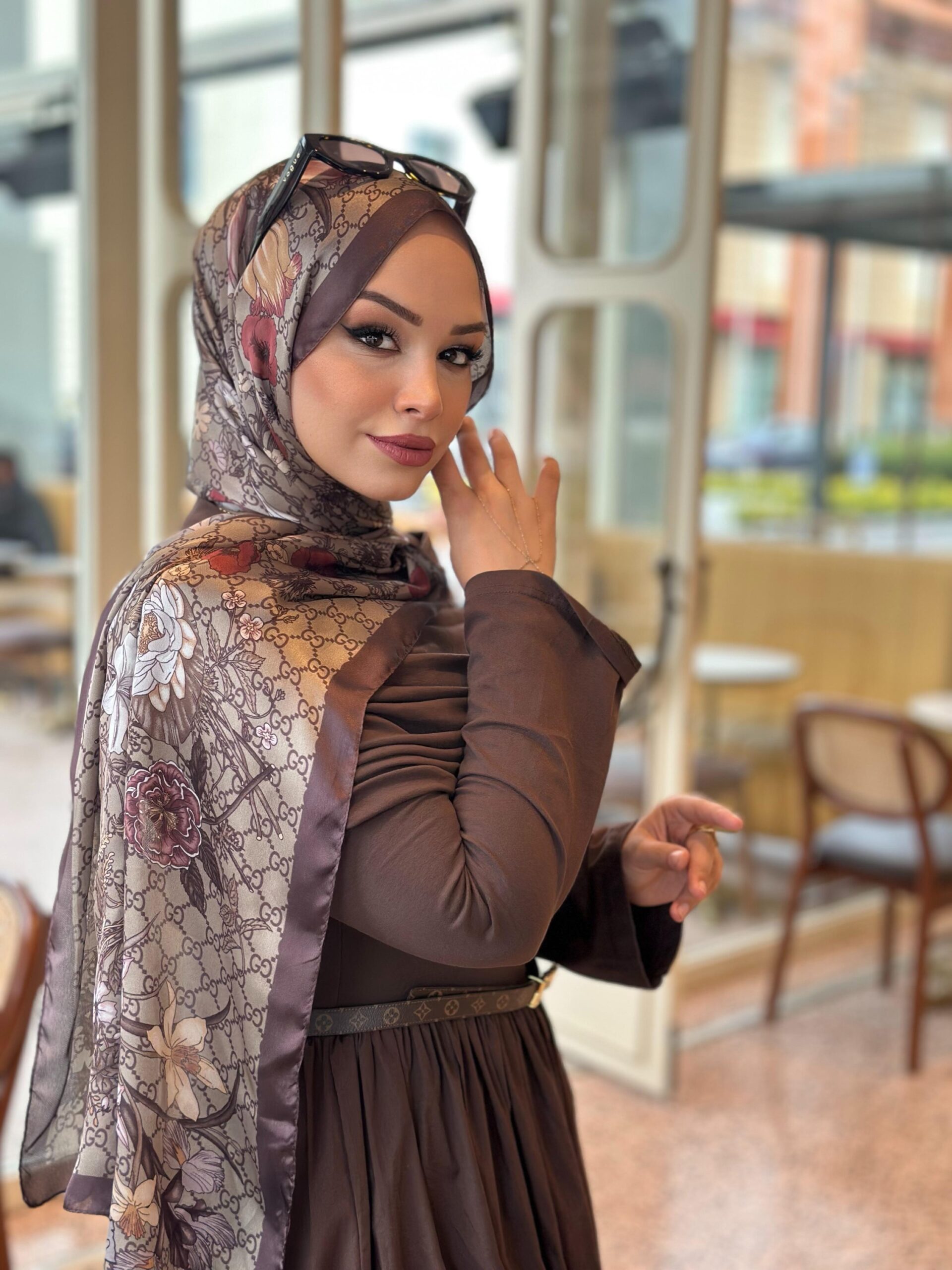 İthal Çifttaraflı vual ipek 23561 - kahve/koyu vizon - Görsel 3