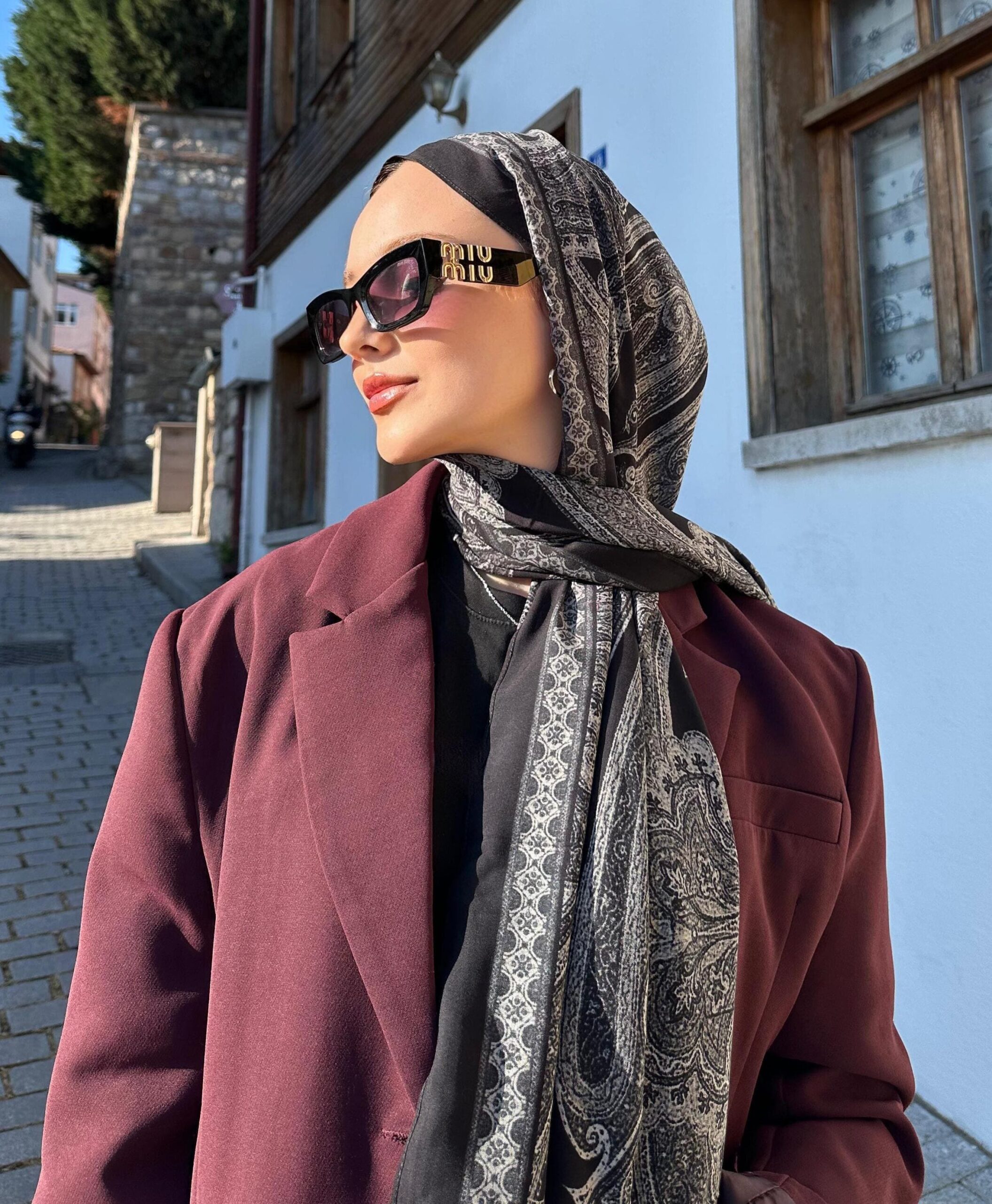 Touch İthal Pamuk İpek Şal 63454 - Siyah