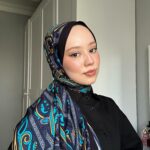 Touch İthal Etnik Desen Pamuk İpek Şal 63458 - Siyah-Petrol