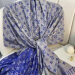 Lv Desenli İpek Kaşmir Çift Taraflı Şal - Vizon