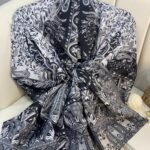 etnik hint deseni pamuk ipek şal -313131   gri/beyaz