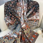 etnik hint deseni pamuk ipek şal -313131  turuncu/beyaz