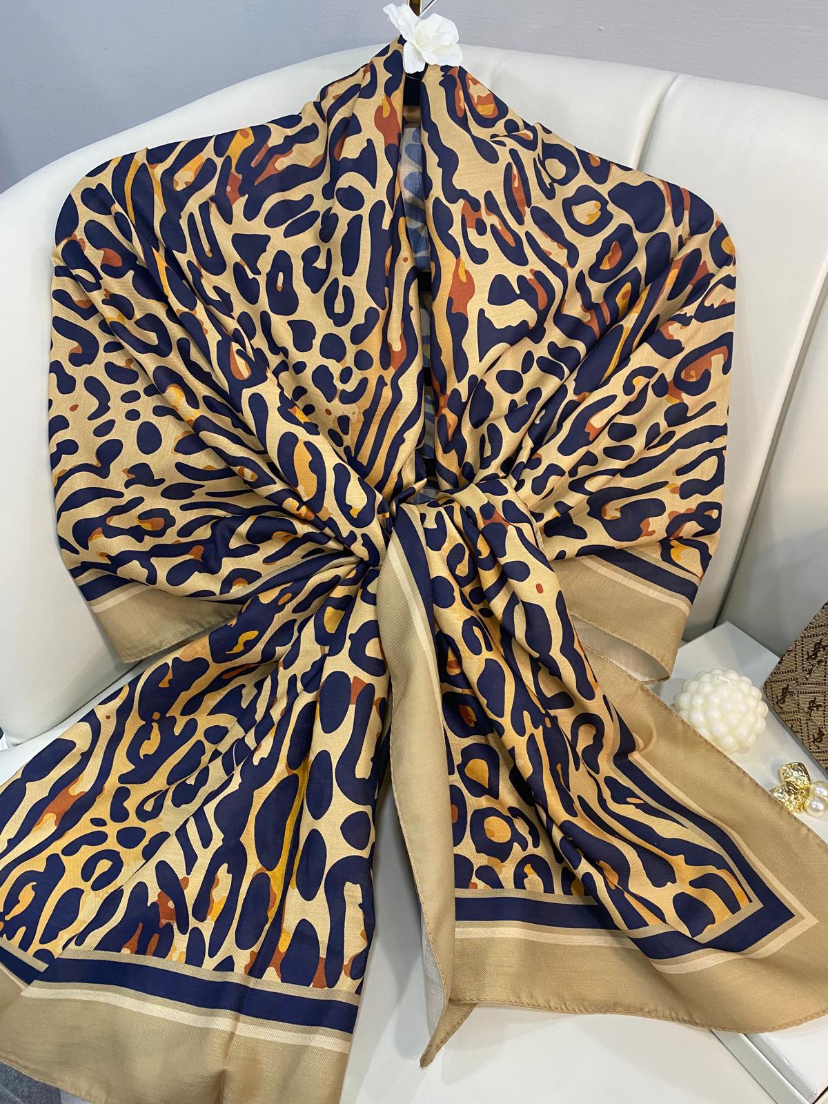 Kaplan Desen Pamuk Soft Şal-19911- Latte