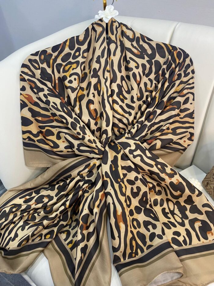 Kaplan Desen Pamuk Soft Şal-19911-Koyu Latte