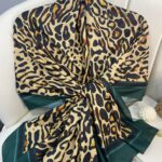 Kaplan Desen Pamuk Soft Şal-19911-Yeşil Latte