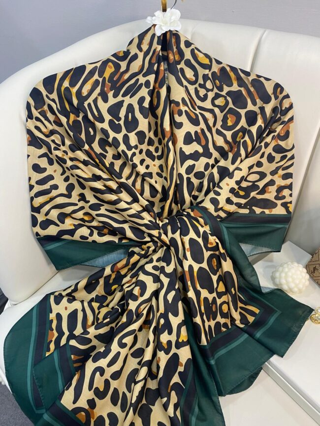 Kaplan Desen Pamuk Soft Şal-19911-Yeşil Latte