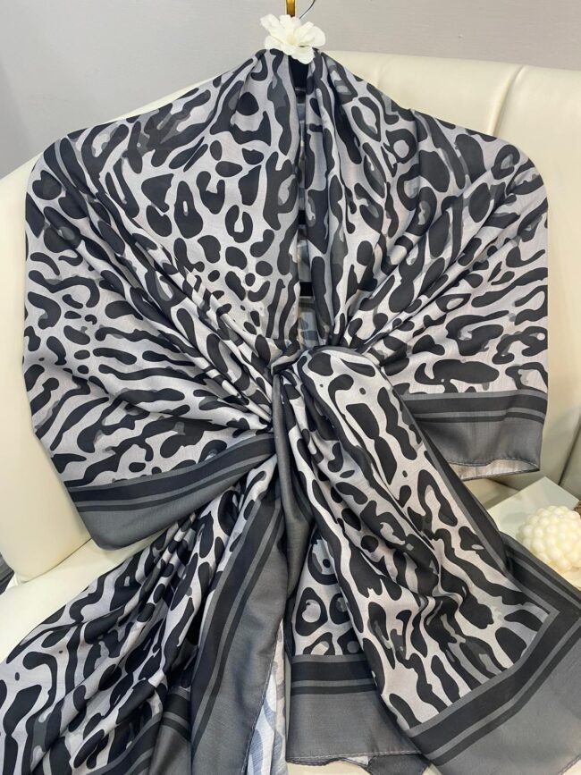 Kaplan Desen Pamuk Soft Şal-19911-Koyu Yeşil