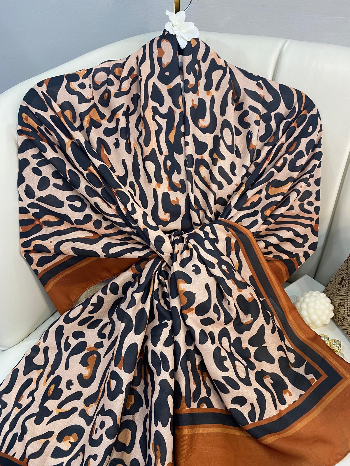 Kaplan Desen Pamuk Soft Şal-19911-Bal Kabağı