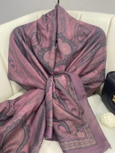 Etro Pamuk İpek Şal -987654 Açık Bordo