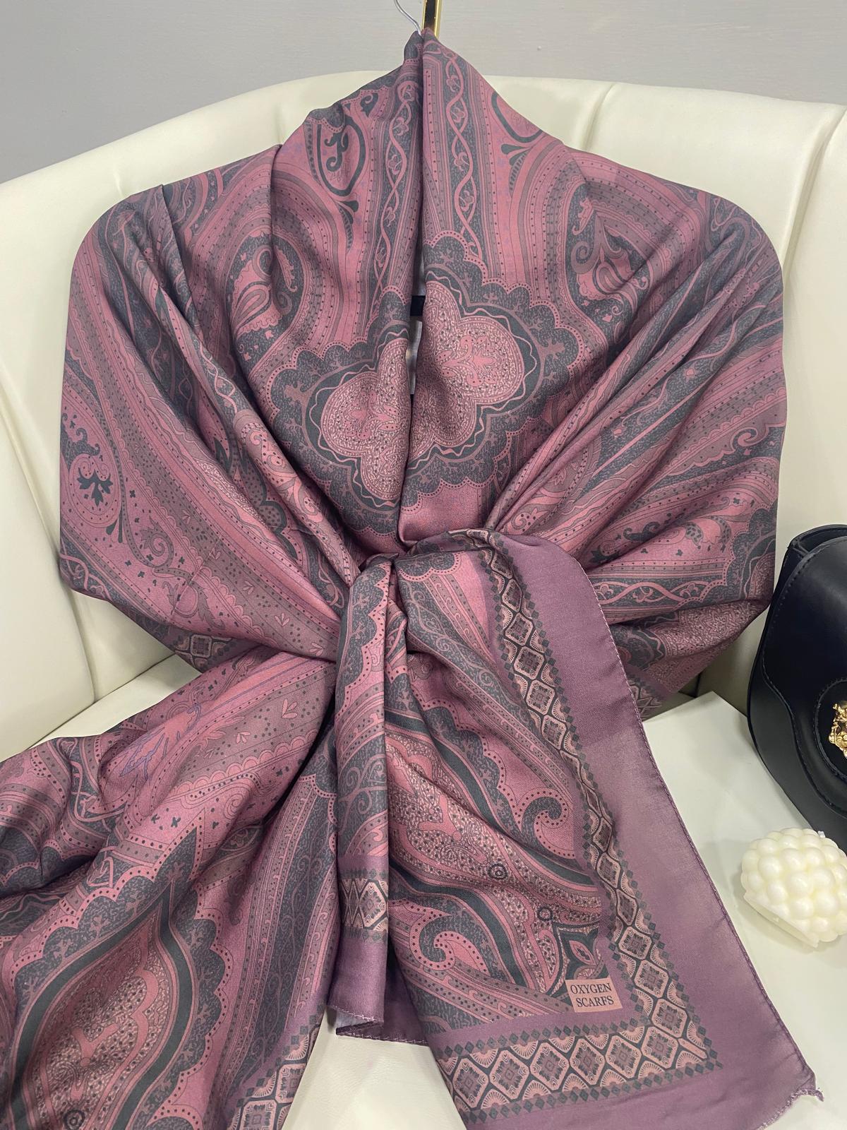 Etro Pamuk İpek Şal -987654 Açık Bordo