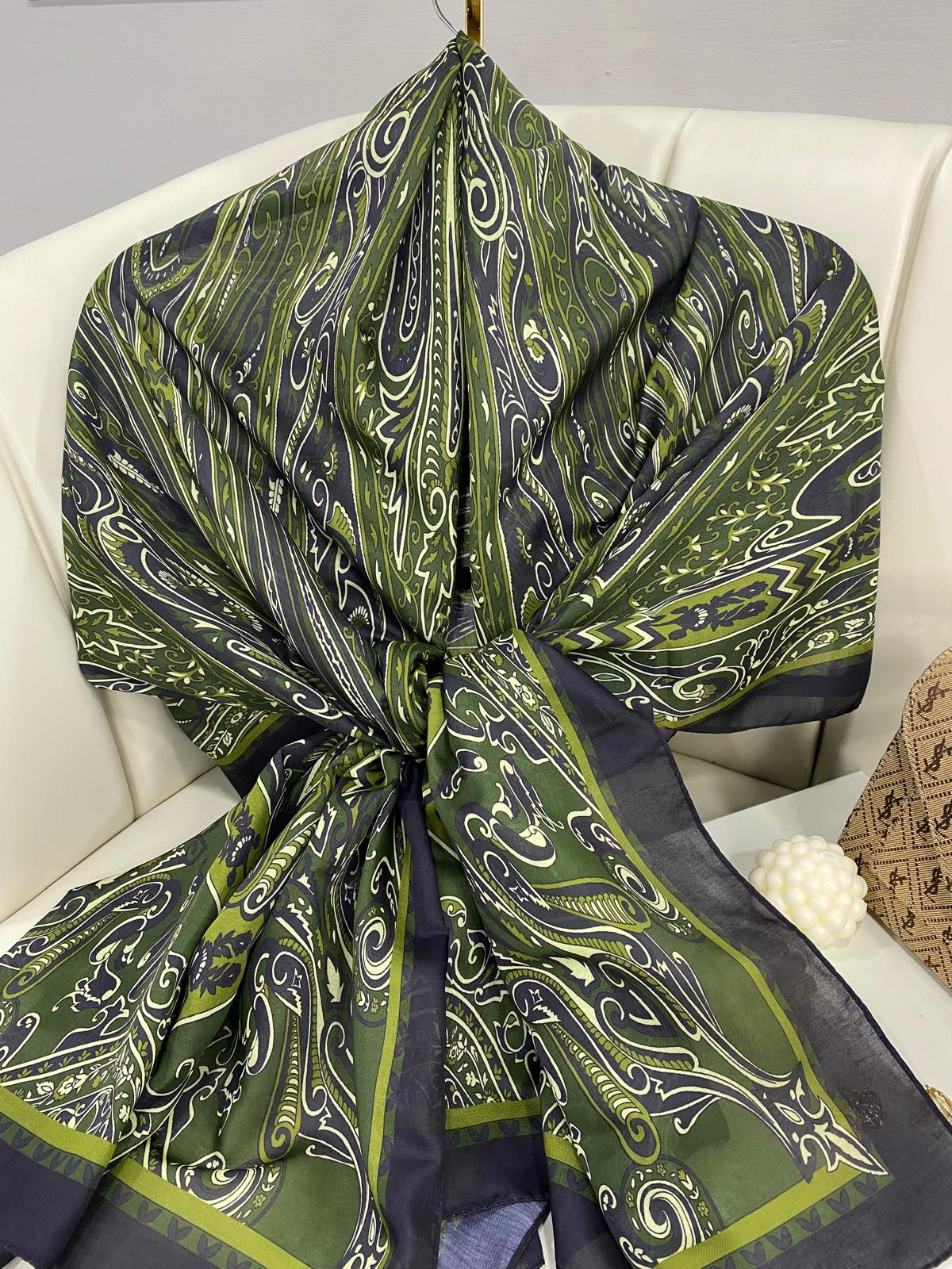 Etro Pamuk İpek Şal 52340 - Haki