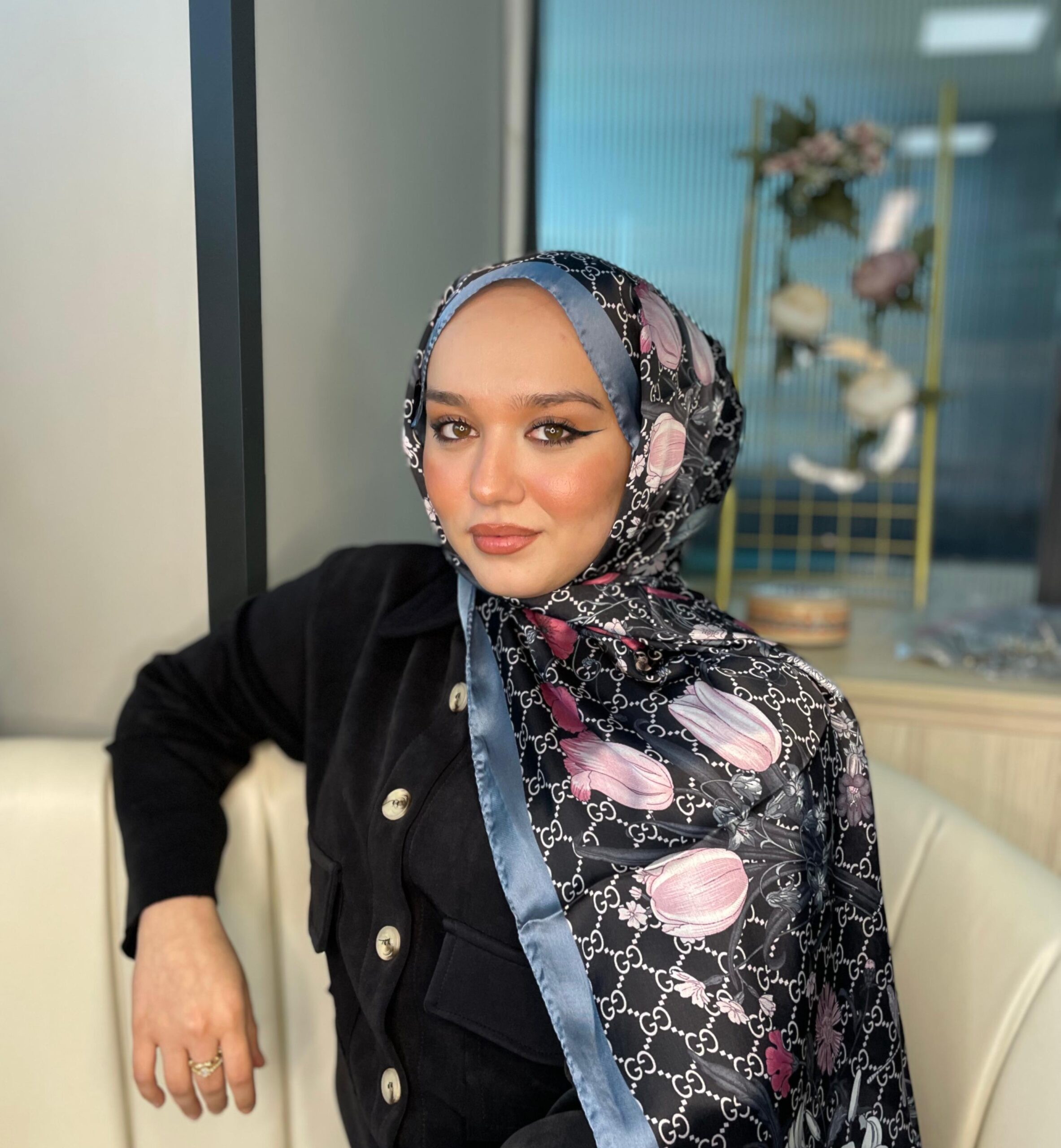 İtal Çiftaraflı vual ipek  23561 - füme/siyah