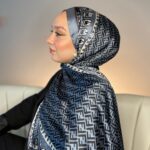 Fendi Çift Taraflı Vual İpek Şal 11143 - Antrasit- Füme