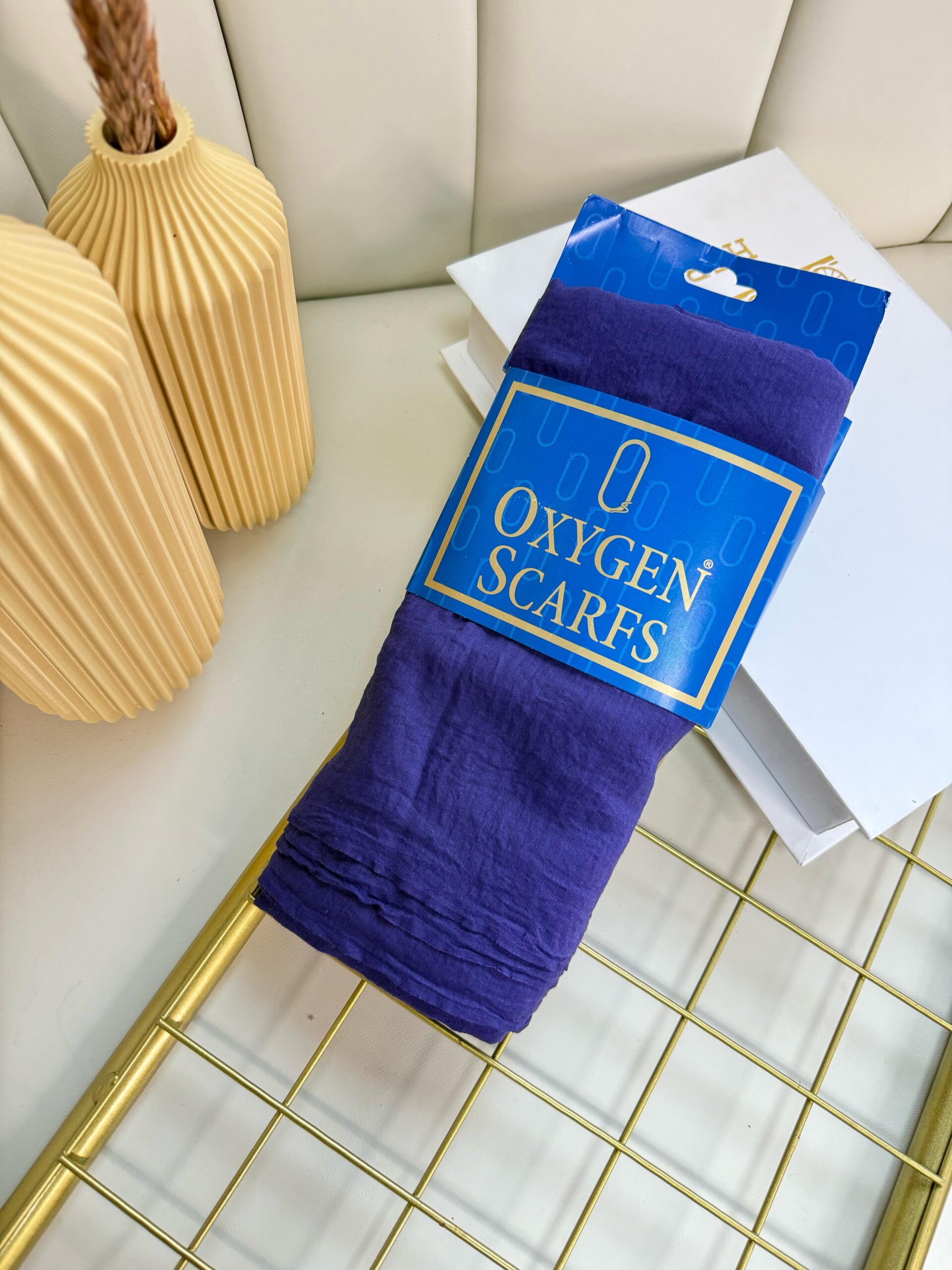 Oxygen His Serisi Pamuk Şal -  Morcivert - Görsel 2