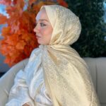 İthal Dior Pamuk Yün İpek Şal 49103 - Gold